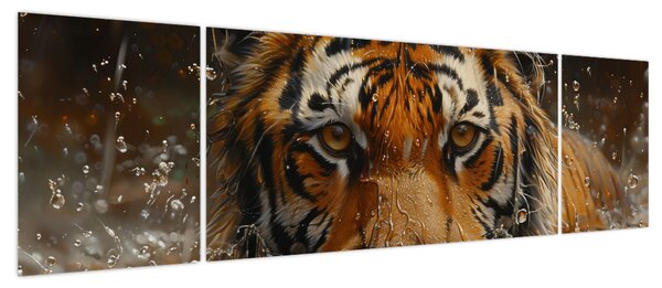 Obraz - Portret tygrysa w wodzie (170x50 cm)