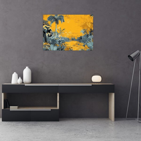 Obraz - Słoń w naturze (70x50 cm)