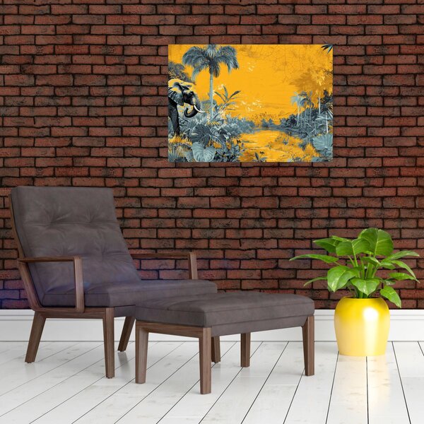 Obraz - Słoń w naturze (70x50 cm)