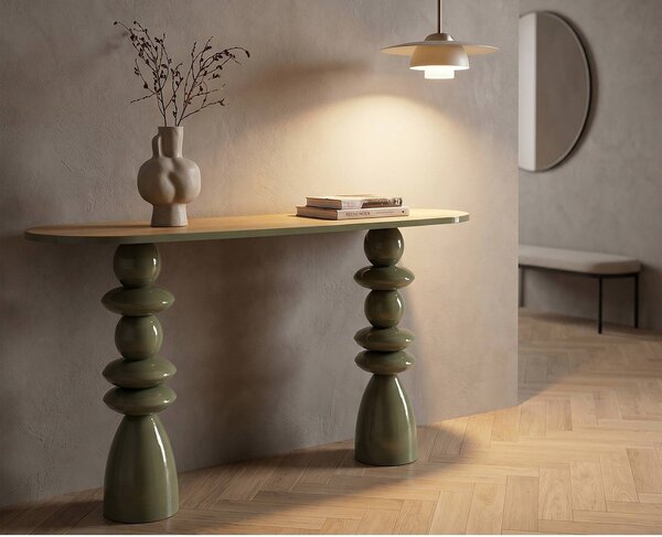 Zielona metalowa konsola 45x150 cm Metal Console – Mauro Ferretti