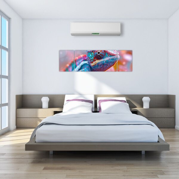 Obraz - Kolorowy kameleon (170x50 cm)