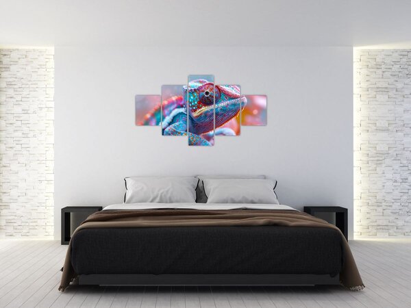 Obraz - Kolorowy kameleon (125x70 cm)