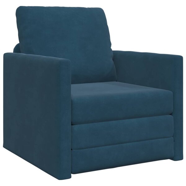 Sofa bed niebieski 74 x 77 x 81 cm aksamit