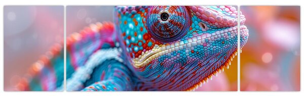 Obraz - Kolorowy kameleon (170x50 cm)