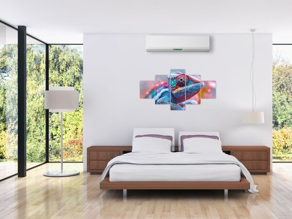 Obraz - Kolorowy kameleon (125x70 cm)