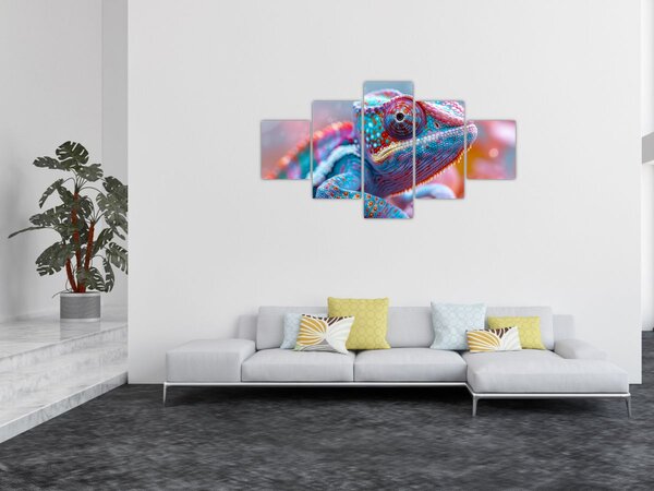 Obraz - Kolorowy kameleon (125x70 cm)