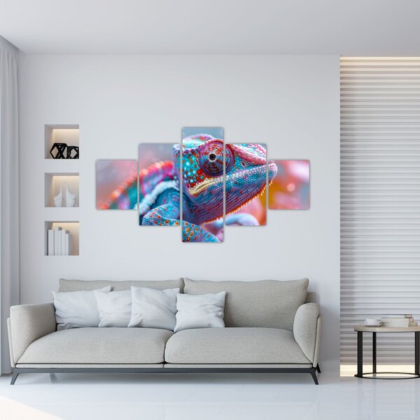 Obraz - Kolorowy kameleon (125x70 cm)
