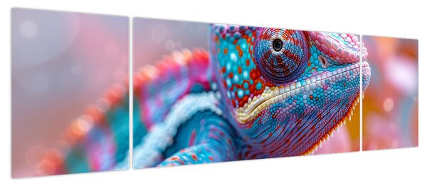 Obraz - Kolorowy kameleon (170x50 cm)