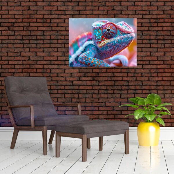 Obraz - Kolorowy kameleon (70x50 cm)