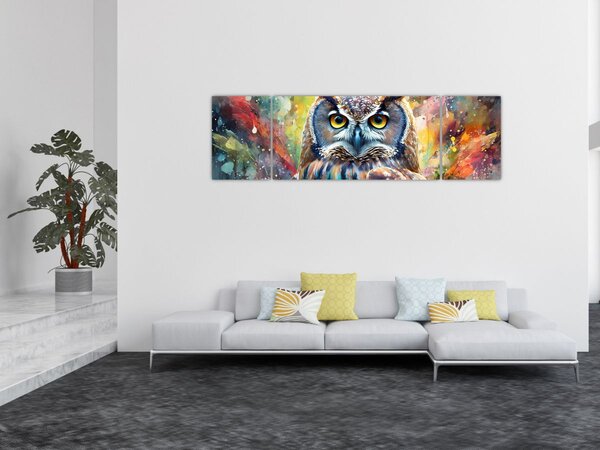 Obraz - Malowanie sowy (170x50 cm)