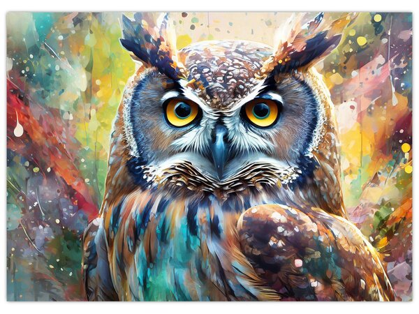Obraz - Malowanie sowy (70x50 cm)