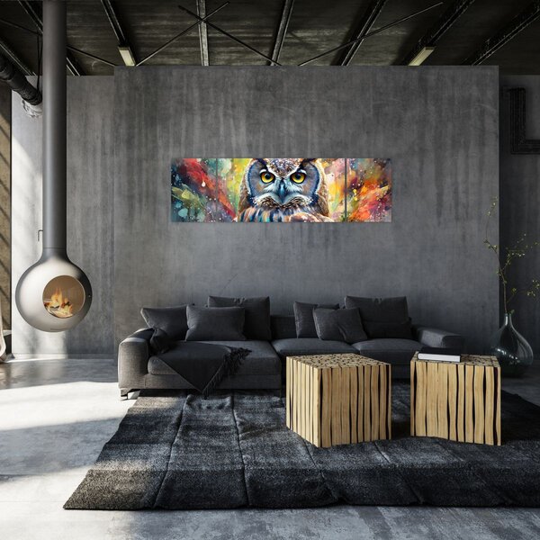 Obraz - Malowanie sowy (170x50 cm)