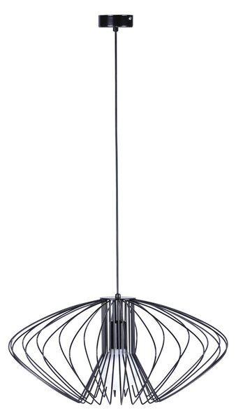 Czarna lampa wisząca z drucianym kloszem - S544-Dawix