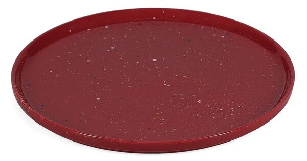 Bordowy porcelanowy talerz ø 25 cm Fika – ONA