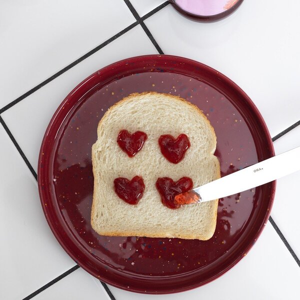 Bordowy porcelanowy talerz deserowy ø 20,5 cm Fika – ONA