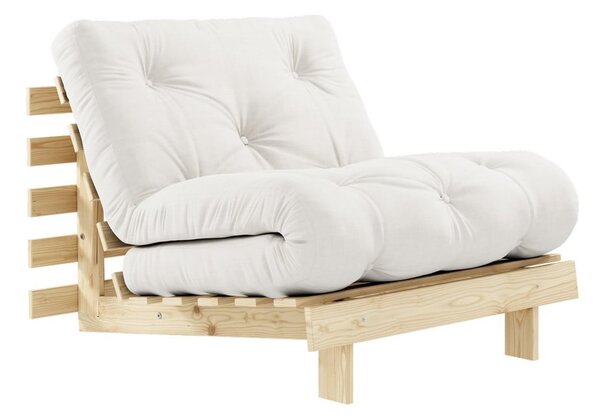 Fotel rozkładany z lnianym obiciem Karup Design Roots Raw/Natural