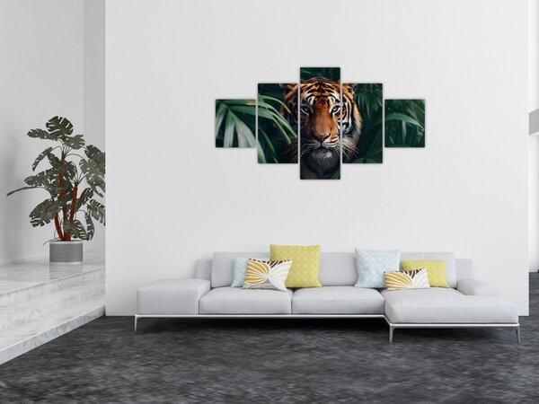 Obraz - Portret tygrysa w dżungli (125x70 cm)