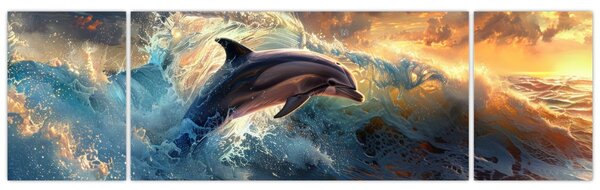 Obraz - Delfin, ilustracje (170x50 cm)