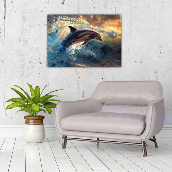 Obraz - Delfin, ilustracje (70x50 cm)