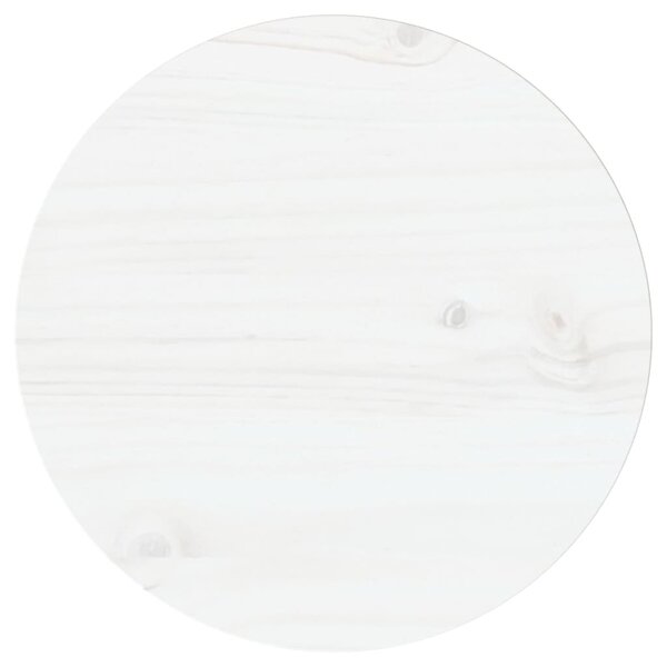 Blat stołu, biały, Ø30x2,5 cm, lite drewno sosnowe