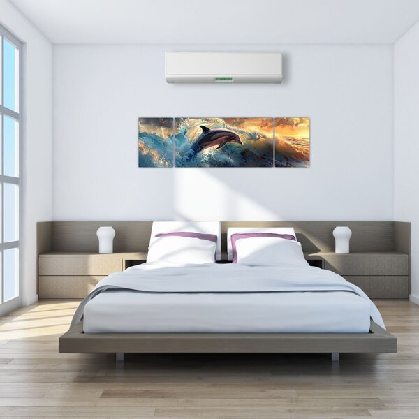 Obraz - Delfin, ilustracje (170x50 cm)