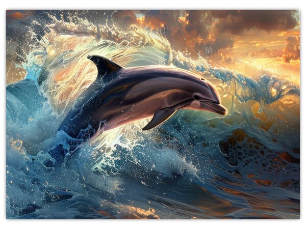 Obraz - Delfin, ilustracje (70x50 cm)