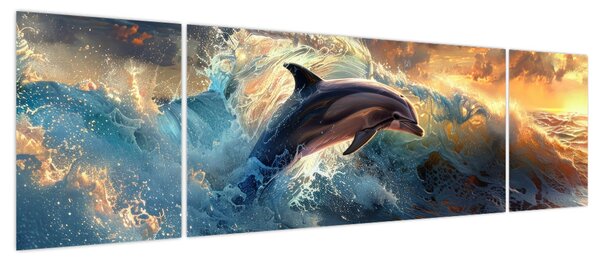 Obraz - Delfin, ilustracje (170x50 cm)
