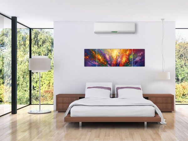 Obraz - Abstrakcja kwiatów (170x50 cm)
