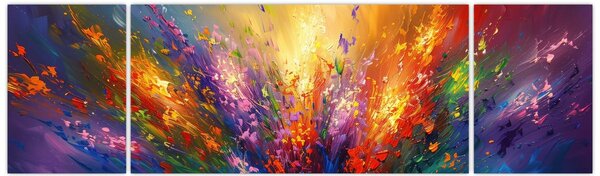 Obraz - Abstrakcja kwiatów (170x50 cm)