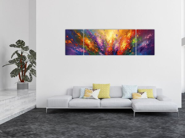 Obraz - Abstrakcja kwiatów (170x50 cm)