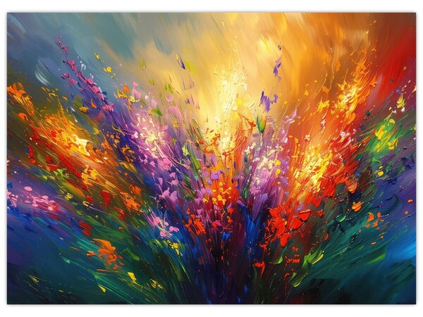 Obraz - Abstrakcja kwiatów (70x50 cm)