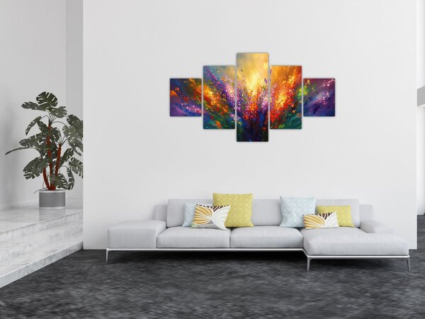 Obraz - Abstrakcja kwiatów (125x70 cm)