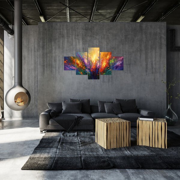 Obraz - Abstrakcja kwiatów (125x70 cm)