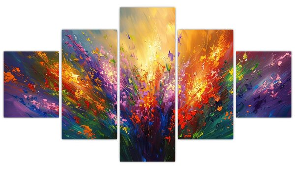 Obraz - Abstrakcja kwiatów (125x70 cm)
