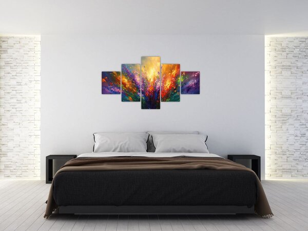 Obraz - Abstrakcja kwiatów (125x70 cm)