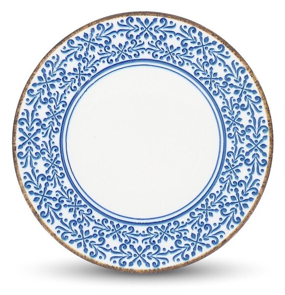 Biały/niebieski porcelanowy talerz ø 25 cm Azul – BonBistro