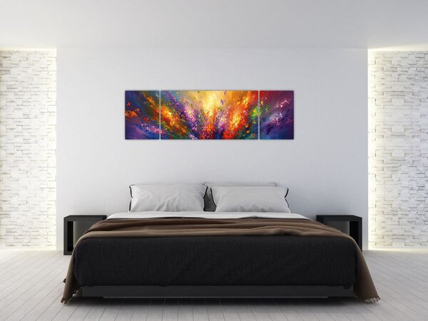 Obraz - Abstrakcja kwiatów (170x50 cm)