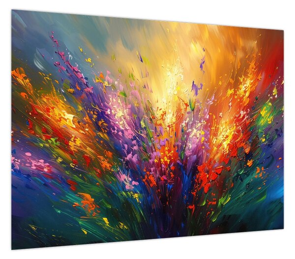 Obraz - Abstrakcja kwiatów (70x50 cm)