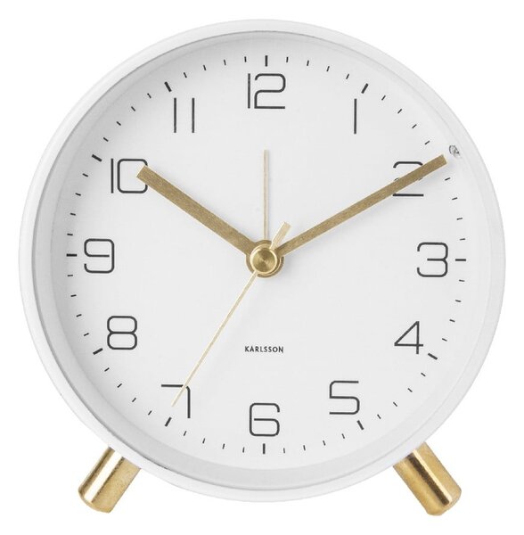 Biały budzik Karlsson Lofty, ø 11 cm