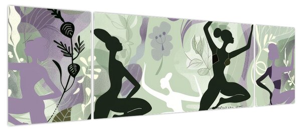 Obraz - Ilustracja przedstawiająca tancerzy (170x50 cm)
