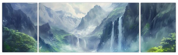 Obraz - Dolina wodospadów (170x50 cm)