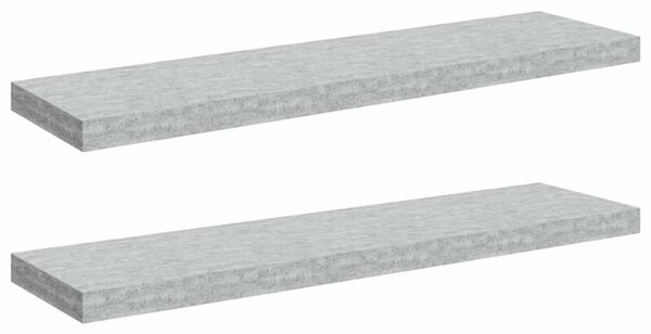 Półki ścienne, 2 szt., szarość betonu, 90x23,5x3,8 cm, mdf