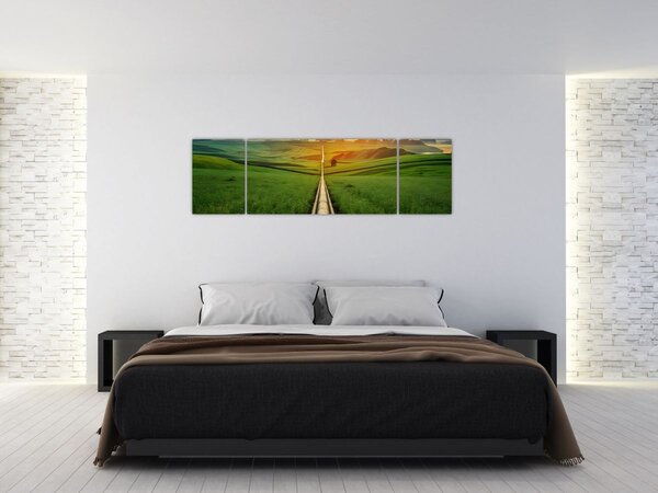 Obraz - Wschód słońca nad doliną (170x50 cm)