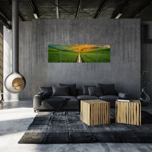 Obraz - Wschód słońca nad doliną (170x50 cm)