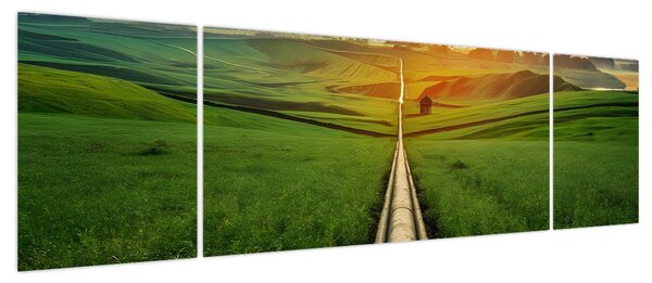 Obraz - Wschód słońca nad doliną (170x50 cm)