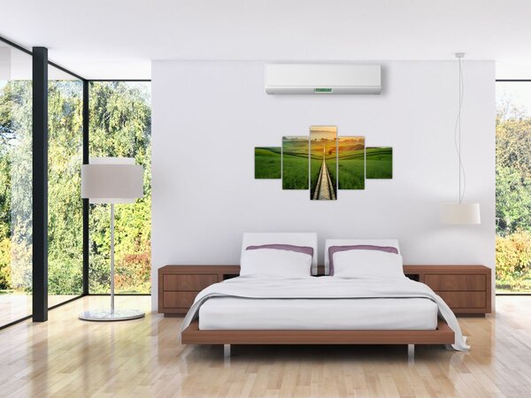 Obraz - Wschód słońca nad doliną (125x70 cm)