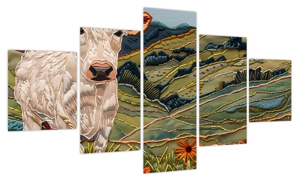 Obraz - Imitacja dzianego motywu (125x70 cm)