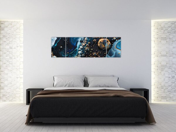 Obraz - Krople atramentu (170x50 cm)