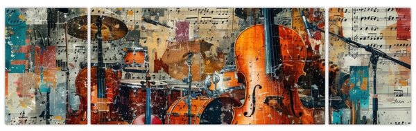 Obraz - Instrumenty muzyczne (170x50 cm)