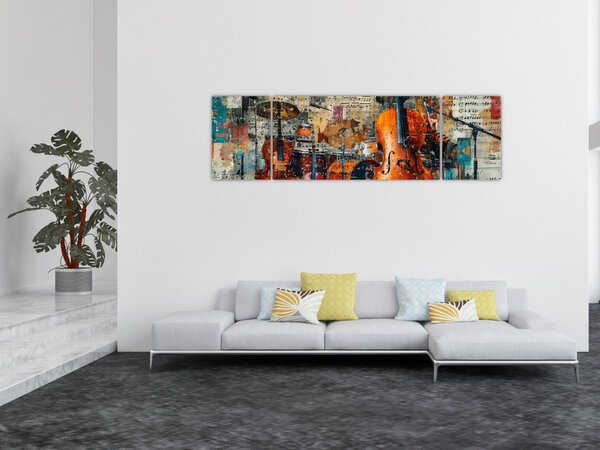 Obraz - Instrumenty muzyczne (170x50 cm)